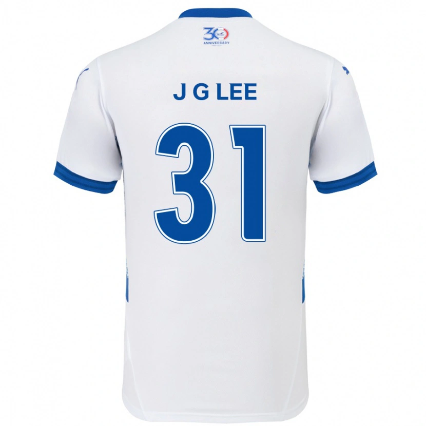 Danxen Kinderen Gyeong-Jun Lee #31 Wit Koningsblauw Uitshirt Uittenue 2025/26 T-Shirt