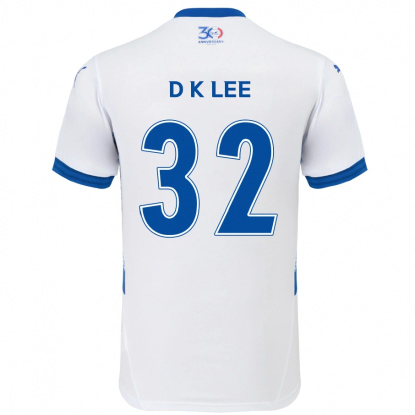 Danxen Kinderen Kyu-Dong Lee #32 Wit Koningsblauw Uitshirt Uittenue 2025/26 T-Shirt