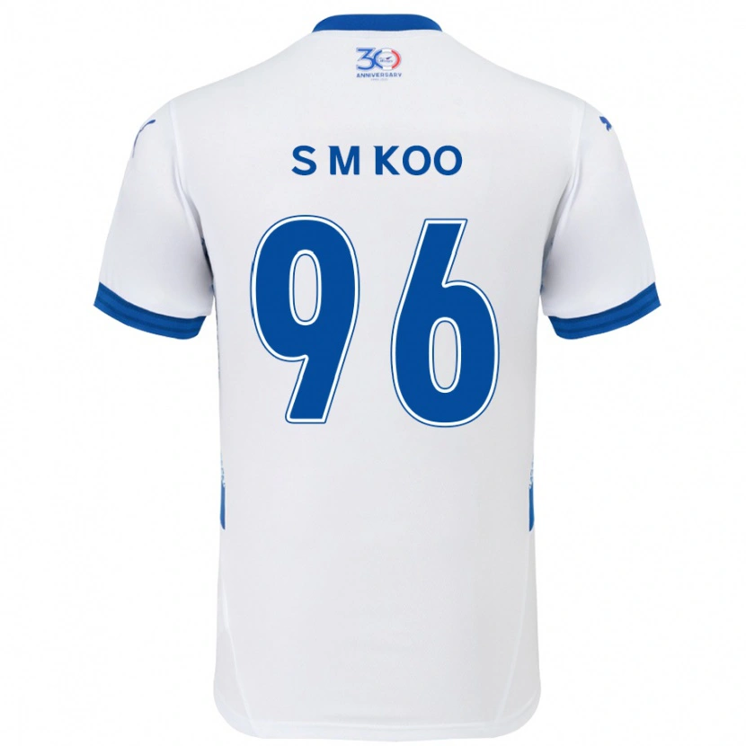 Danxen Kinderen Min-Seo Koo #96 Wit Koningsblauw Uitshirt Uittenue 2025/26 T-Shirt