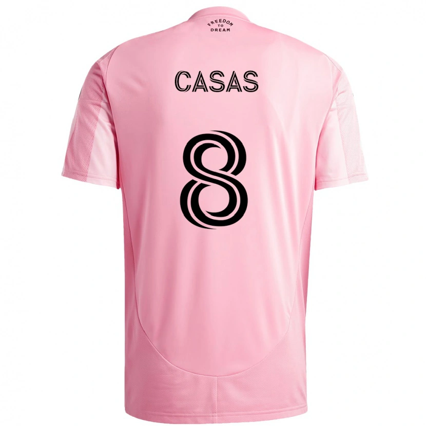 Danxen Heren Pep Casas #8 Roze Zwart Thuisshirt Thuistenue 2025/26 T-Shirt