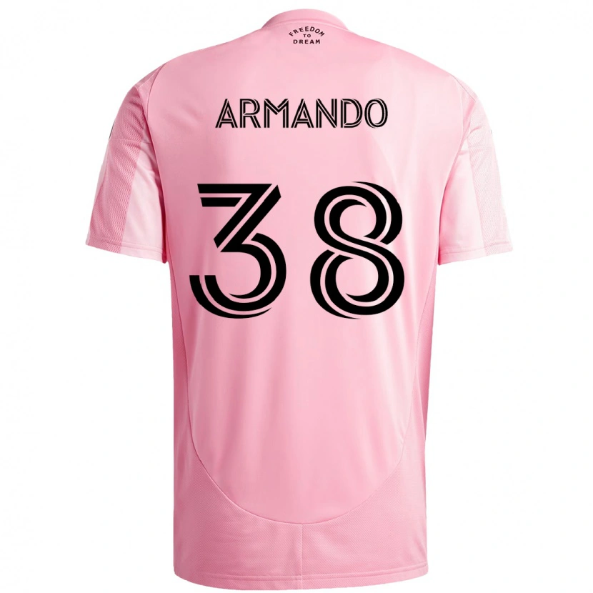 Danxen Heren Máximo Armando #38 Roze Zwart Thuisshirt Thuistenue 2025/26 T-Shirt