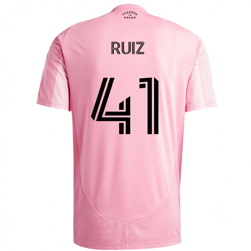 Danxen Heren David Ruíz #41 Roze Zwart Thuisshirt Thuistenue 2025/26 T-Shirt