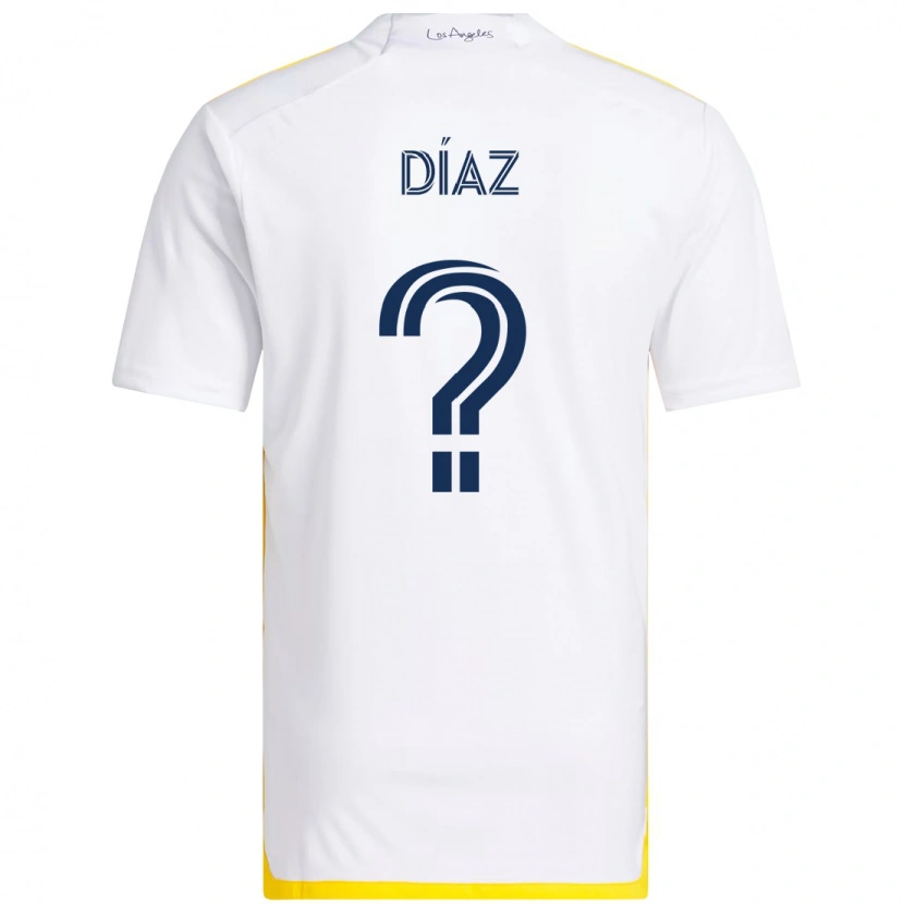 Danxen Heren Carlos Díaz #0 Wit Geel Thuisshirt Thuistenue 2025/26 T-Shirt