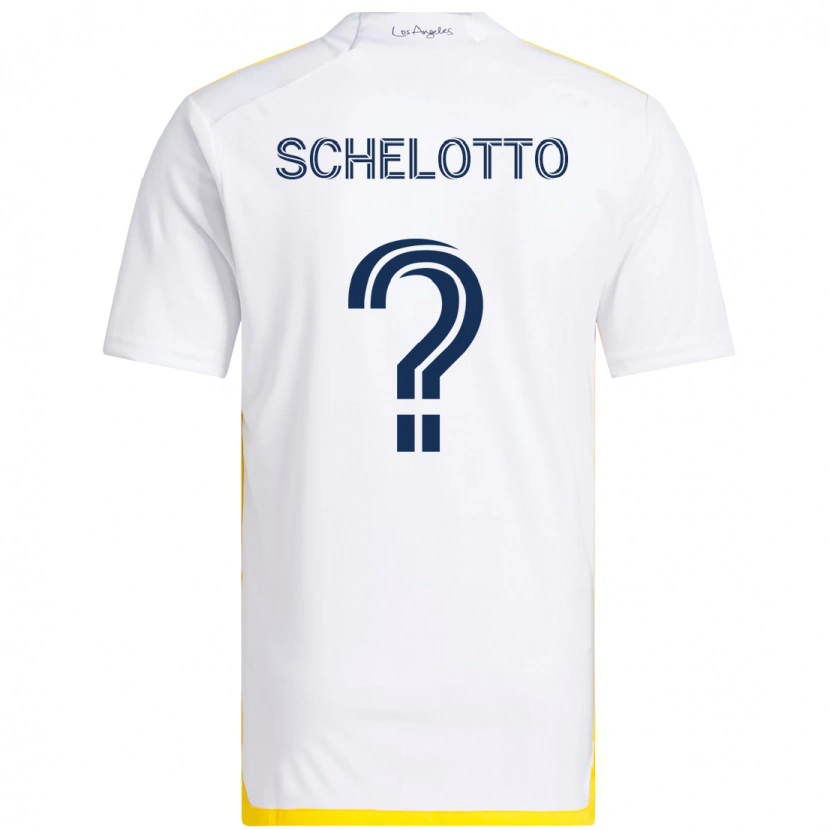 Danxen Heren Nicolas Barros Schelotto #0 Wit Geel Thuisshirt Thuistenue 2025/26 T-Shirt
