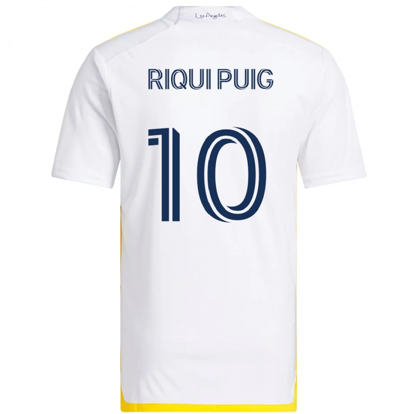 Danxen Heren Riqui Puig #10 Wit Geel Thuisshirt Thuistenue 2025/26 T-Shirt