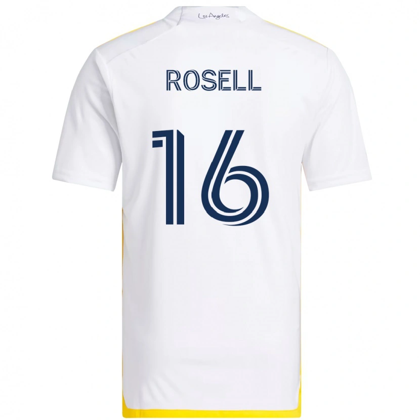 Danxen Heren Uri Rosell #16 Wit Geel Thuisshirt Thuistenue 2025/26 T-Shirt