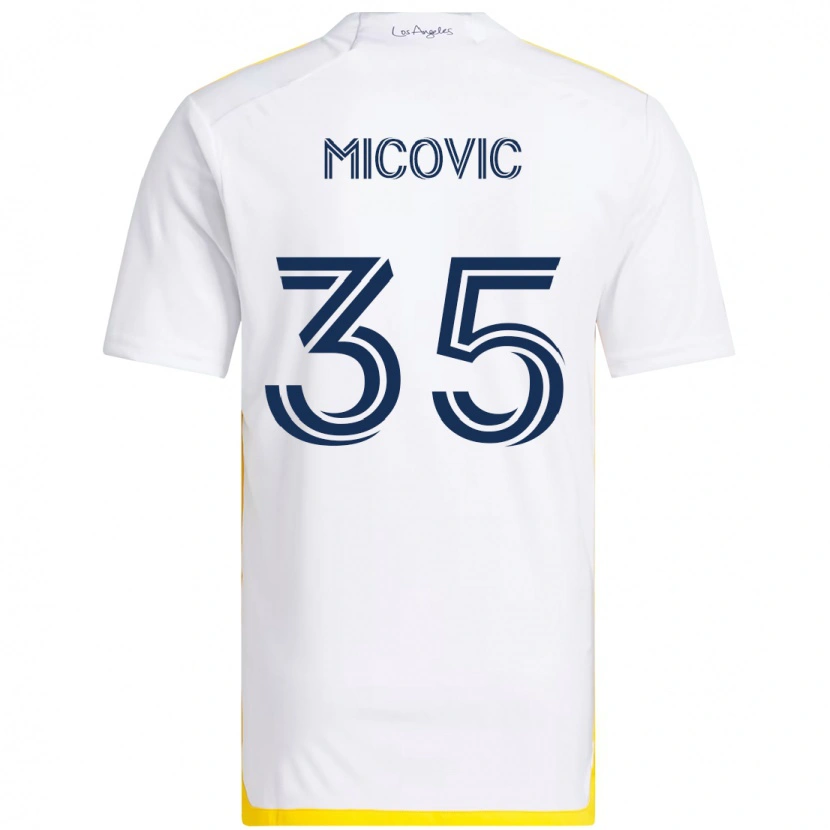 Danxen Heren Novak Micovic #35 Wit Geel Thuisshirt Thuistenue 2025/26 T-Shirt