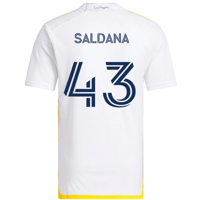 Danxen Heren Adam Saldaña #43 Wit Geel Thuisshirt Thuistenue 2025/26 T-Shirt
