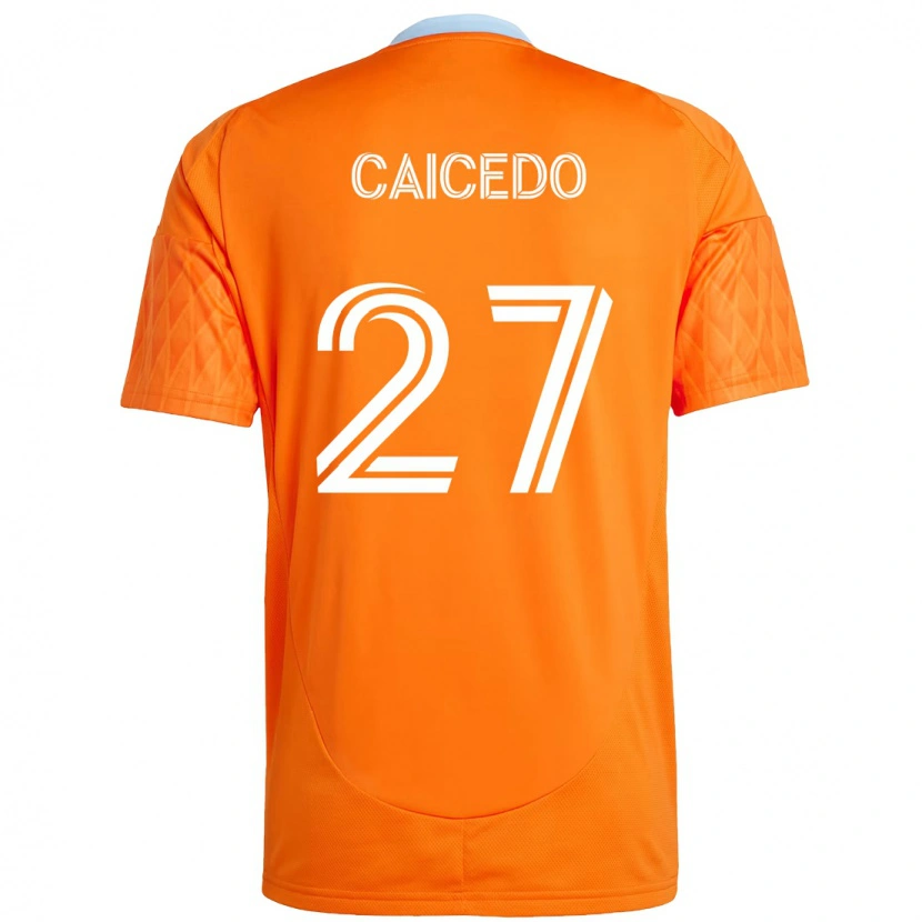 Danxen Heren Luis Caicedo #27 Oranje Wit Thuisshirt Thuistenue 2025/26 T-Shirt
