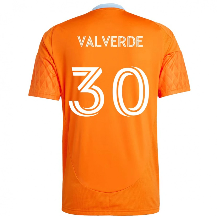 Danxen Heren Jefferson Valverde #30 Oranje Wit Thuisshirt Thuistenue 2025/26 T-Shirt