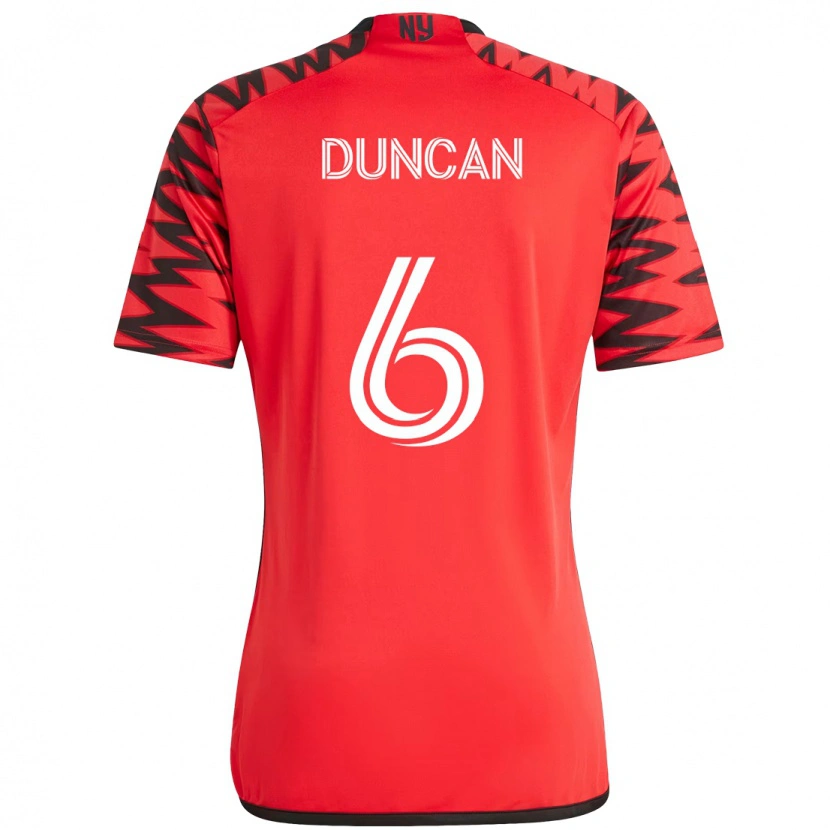 Danxen Heren Kyle Duncan #6 Rood Zwart Thuisshirt Thuistenue 2025/26 T-Shirt
