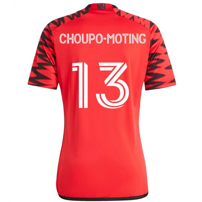 Danxen Heren Eric-Maxim Choupo-Moting #13 Rood Zwart Thuisshirt Thuistenue 2025/26 T-Shirt