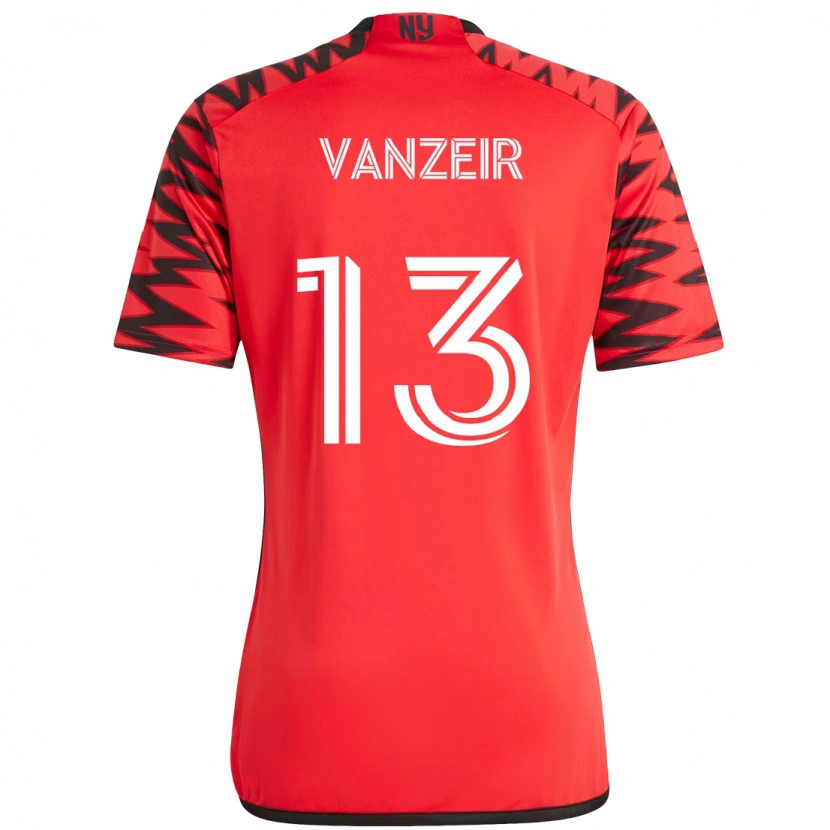 Danxen Heren Dante Vanzeir #13 Rood Zwart Thuisshirt Thuistenue 2025/26 T-Shirt