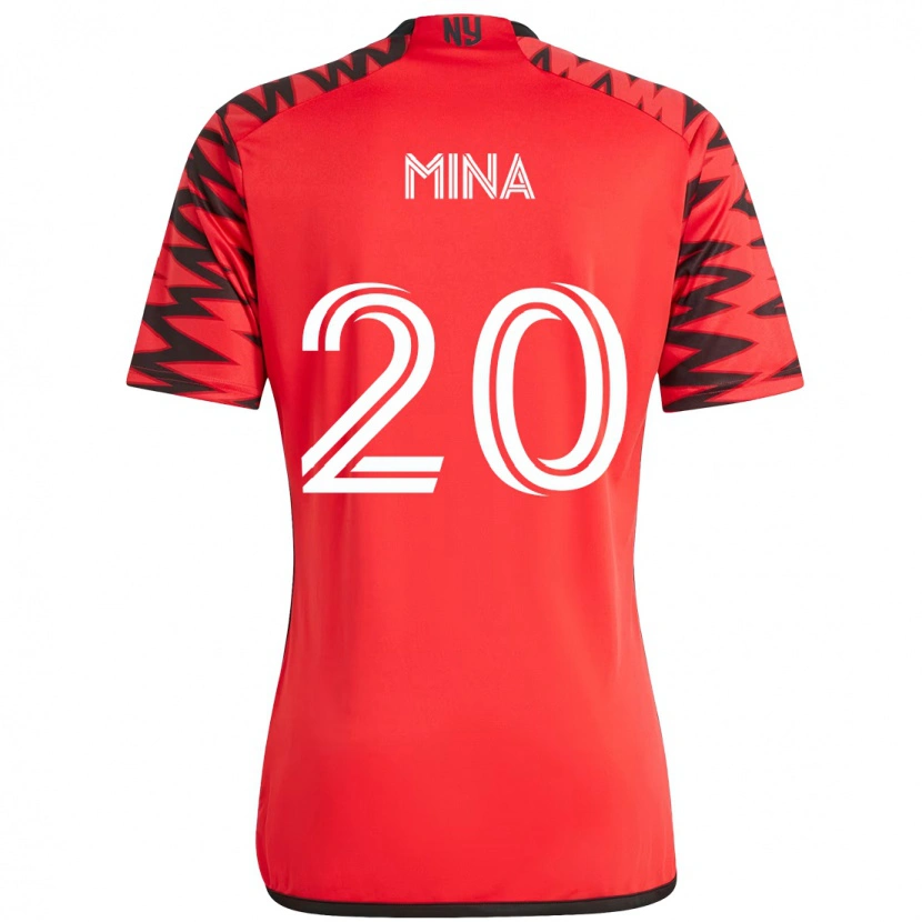 Danxen Heren Juan Mina #20 Rood Zwart Thuisshirt Thuistenue 2025/26 T-Shirt