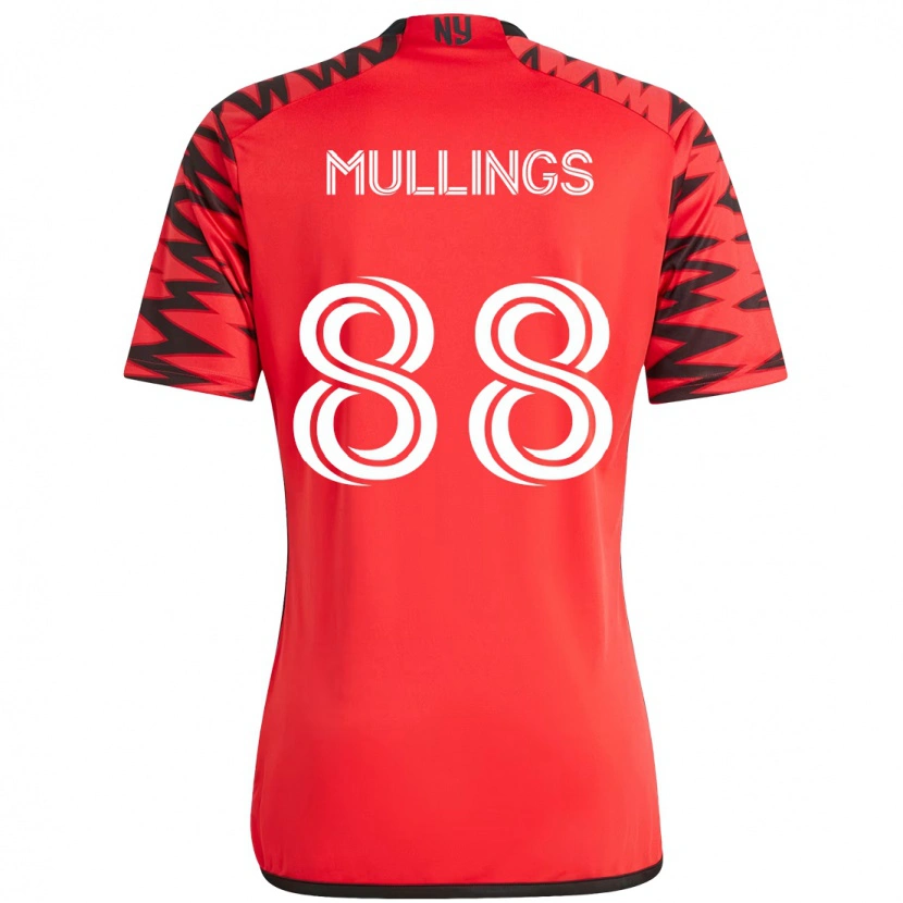 Danxen Heren O'vonte Mullings #88 Rood Zwart Thuisshirt Thuistenue 2025/26 T-Shirt