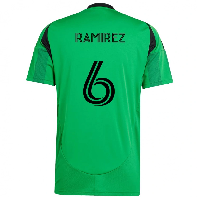 Danxen Heren Alonso Ramírez #6 Groen Zwart Thuisshirt Thuistenue 2025/26 T-Shirt