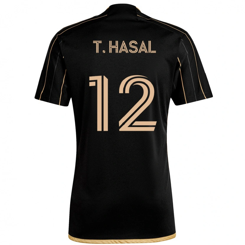 Danxen Heren Thomas Hasal #12 Zwart Bruin Thuisshirt Thuistenue 2025/26 T-Shirt