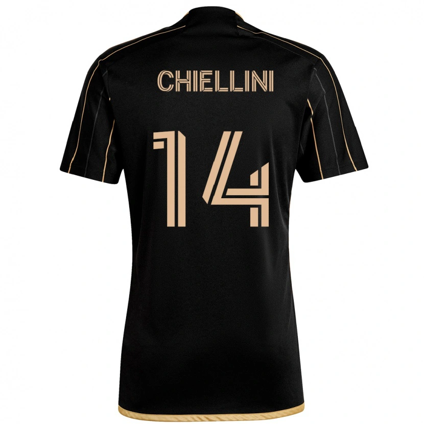 Danxen Heren Giorgio Chiellini #14 Zwart Bruin Thuisshirt Thuistenue 2025/26 T-Shirt
