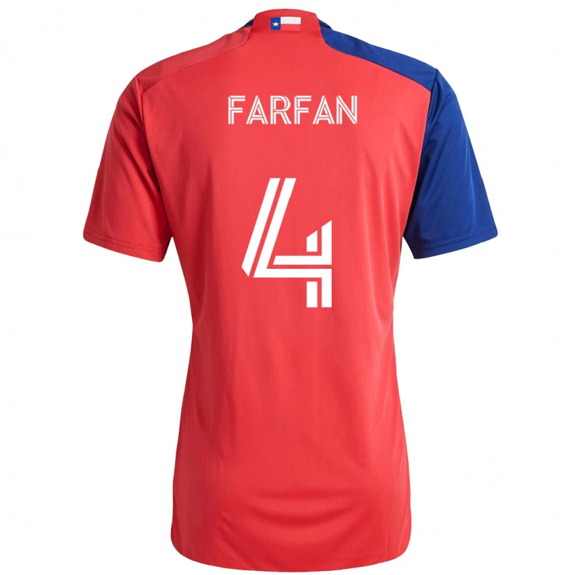 Danxen Heren Marco Farfán #4 Rood Marineblauw Thuisshirt Thuistenue 2025/26 T-Shirt
