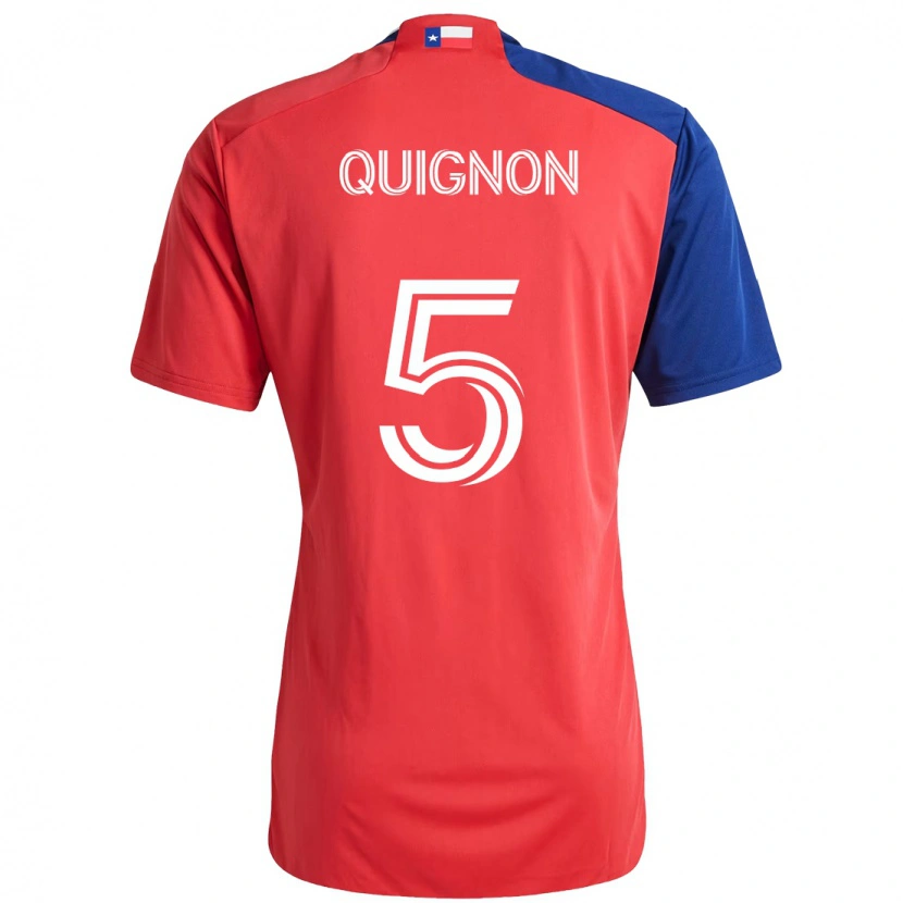 Danxen Heren Facundo Quignón #5 Rood Marineblauw Thuisshirt Thuistenue 2025/26 T-Shirt