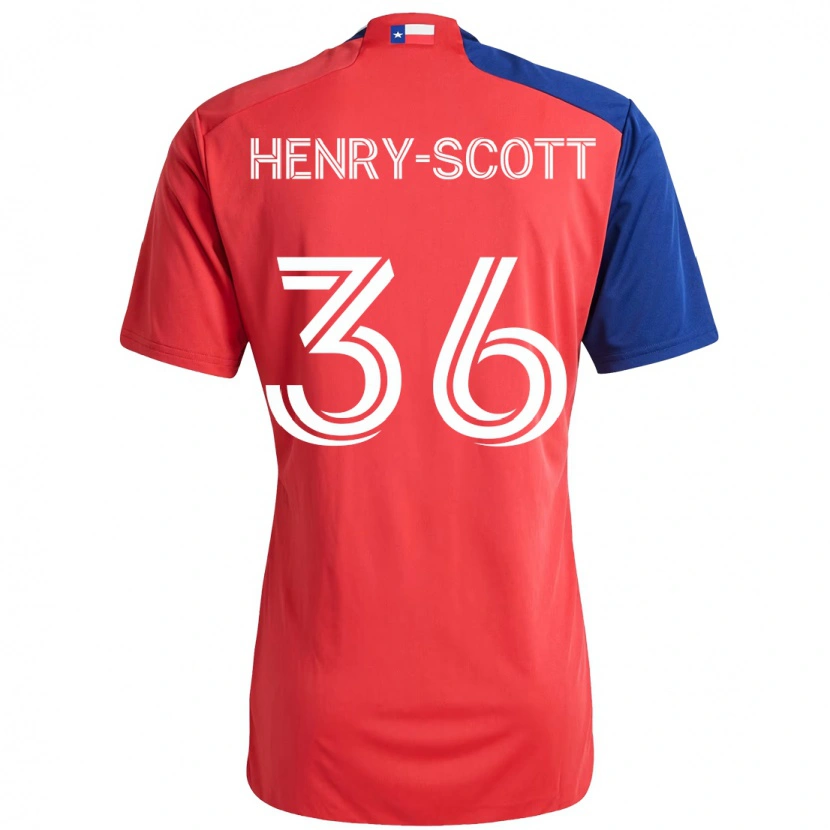Danxen Heren Malik Henry-Scott #36 Rood Marineblauw Thuisshirt Thuistenue 2025/26 T-Shirt