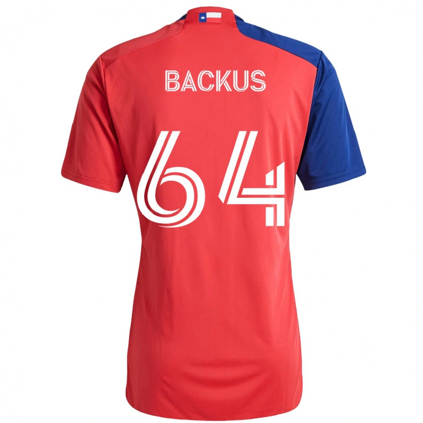 Danxen Heren Braeden Backus #64 Rood Marineblauw Thuisshirt Thuistenue 2025/26 T-Shirt