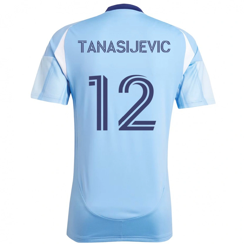 Danxen Heren Strahinja Tanasijević #12 Lichtblauw Thuisshirt Thuistenue 2025/26 T-Shirt