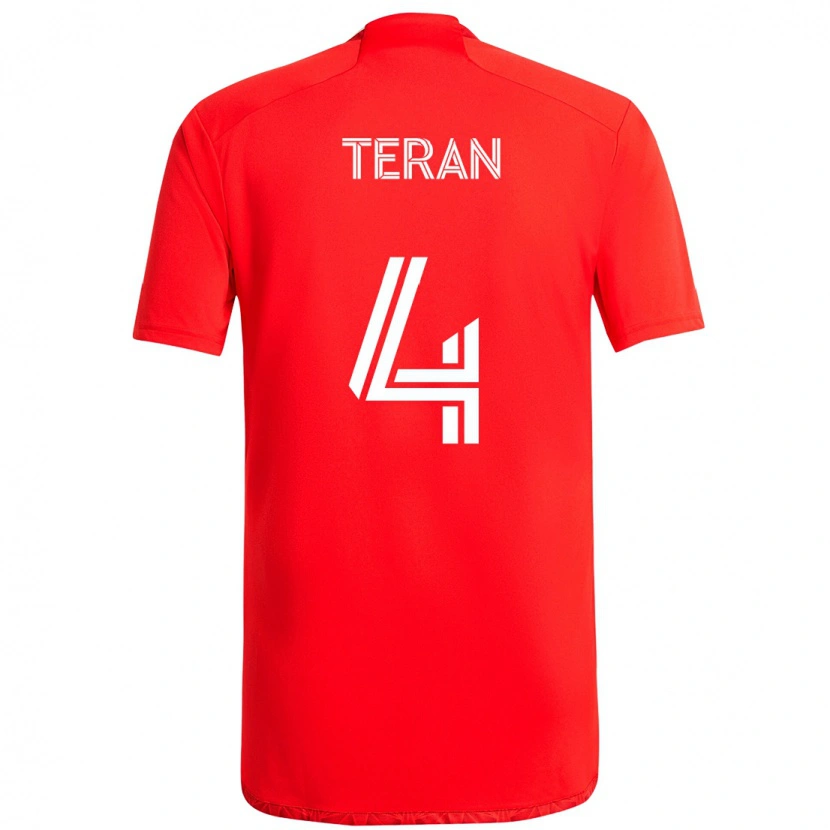 Danxen Heren Carlos Terán #4 Rood Wit Thuisshirt Thuistenue 2025/26 T-Shirt