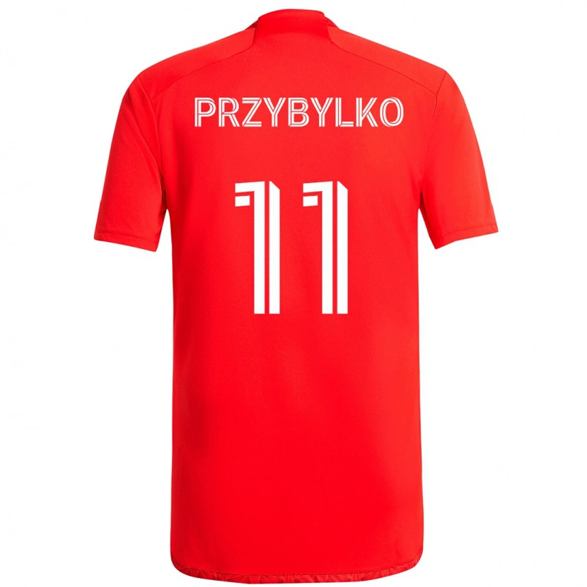 Danxen Heren Kacper Przybylko #11 Rood Wit Thuisshirt Thuistenue 2025/26 T-Shirt