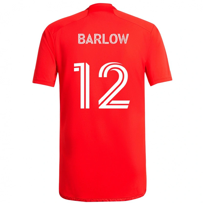 Danxen Heren Tom Barlow #12 Rood Wit Thuisshirt Thuistenue 2025/26 T-Shirt