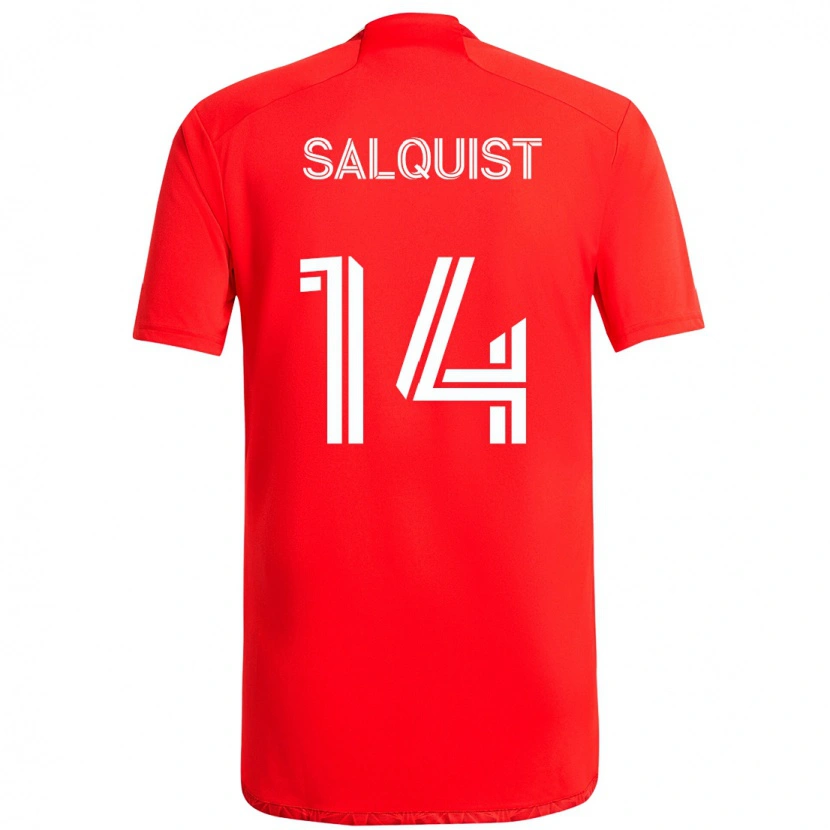 Danxen Heren Tobias Salquist #14 Rood Wit Thuisshirt Thuistenue 2025/26 T-Shirt