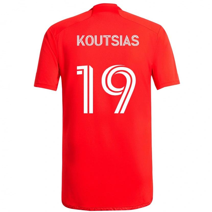 Danxen Heren Georgios Koutsias #19 Rood Wit Thuisshirt Thuistenue 2025/26 T-Shirt
