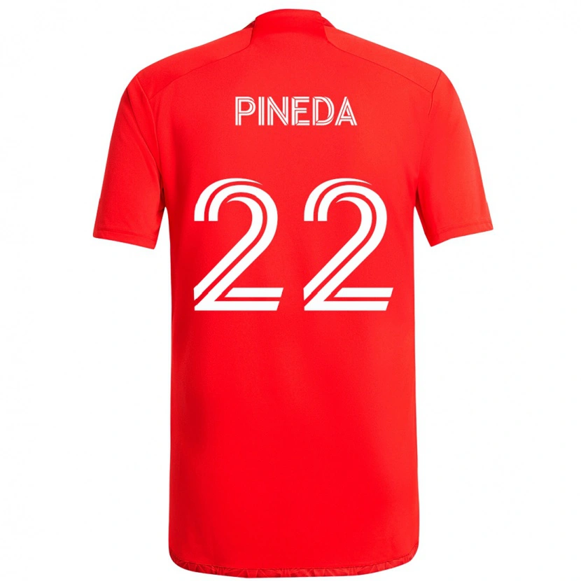 Danxen Heren Mauricio Pineda #22 Rood Wit Thuisshirt Thuistenue 2025/26 T-Shirt