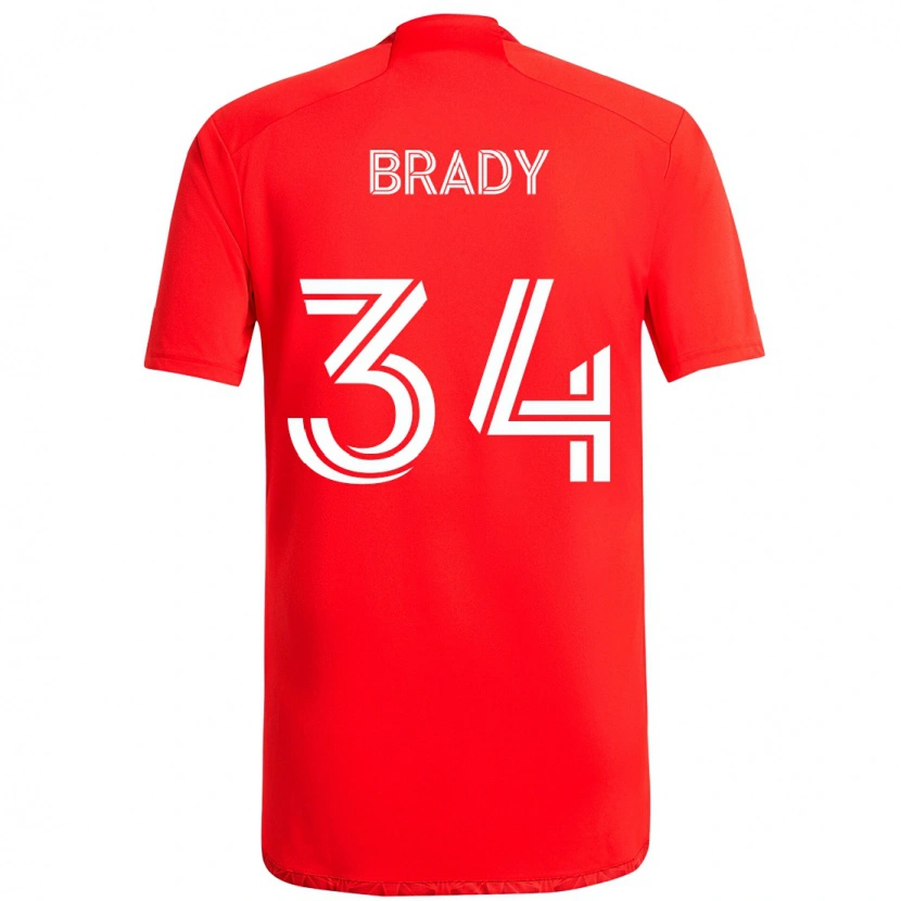 Danxen Heren Chris Brady #34 Rood Wit Thuisshirt Thuistenue 2025/26 T-Shirt