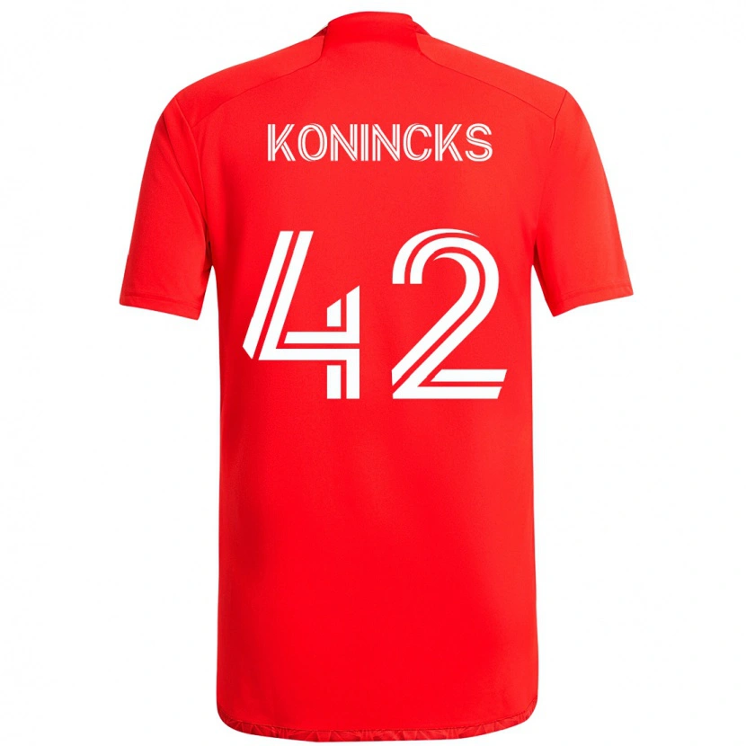 Danxen Heren Diego Konincks #42 Rood Wit Thuisshirt Thuistenue 2025/26 T-Shirt