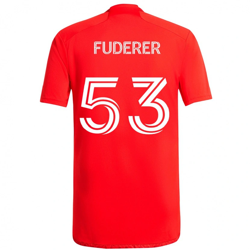 Danxen Heren Jake Fuderer #53 Rood Wit Thuisshirt Thuistenue 2025/26 T-Shirt