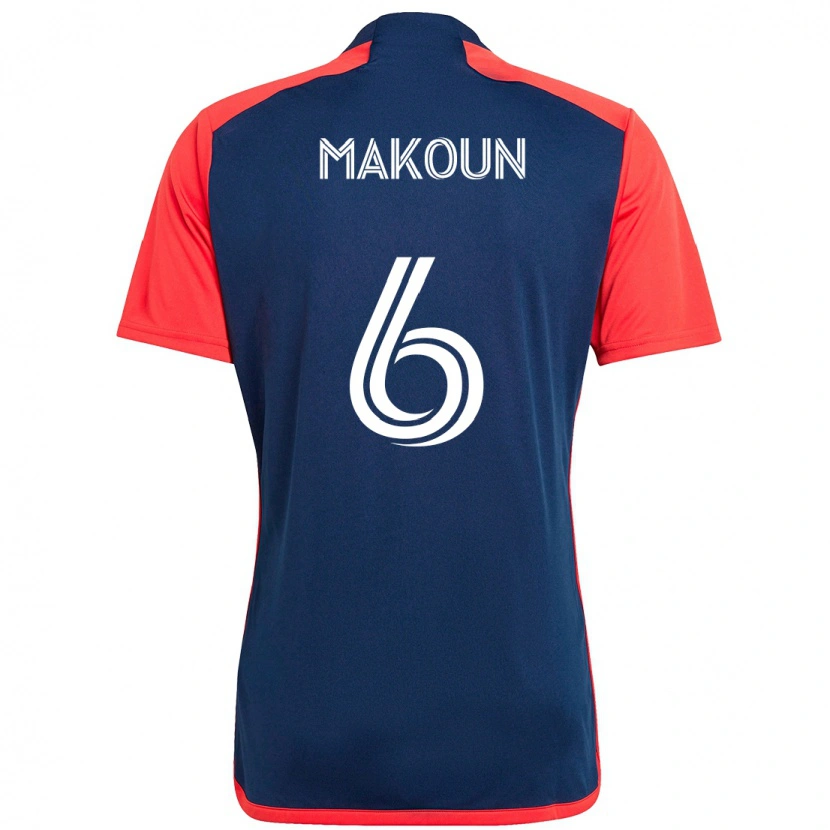 Danxen Heren Christian Makoun #6 Blauw Rood Thuisshirt Thuistenue 2025/26 T-Shirt