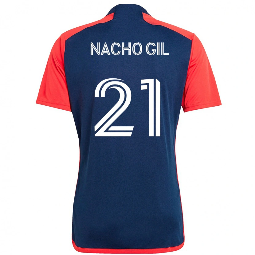 Danxen Heren Nacho Gil #21 Blauw Rood Thuisshirt Thuistenue 2025/26 T-Shirt