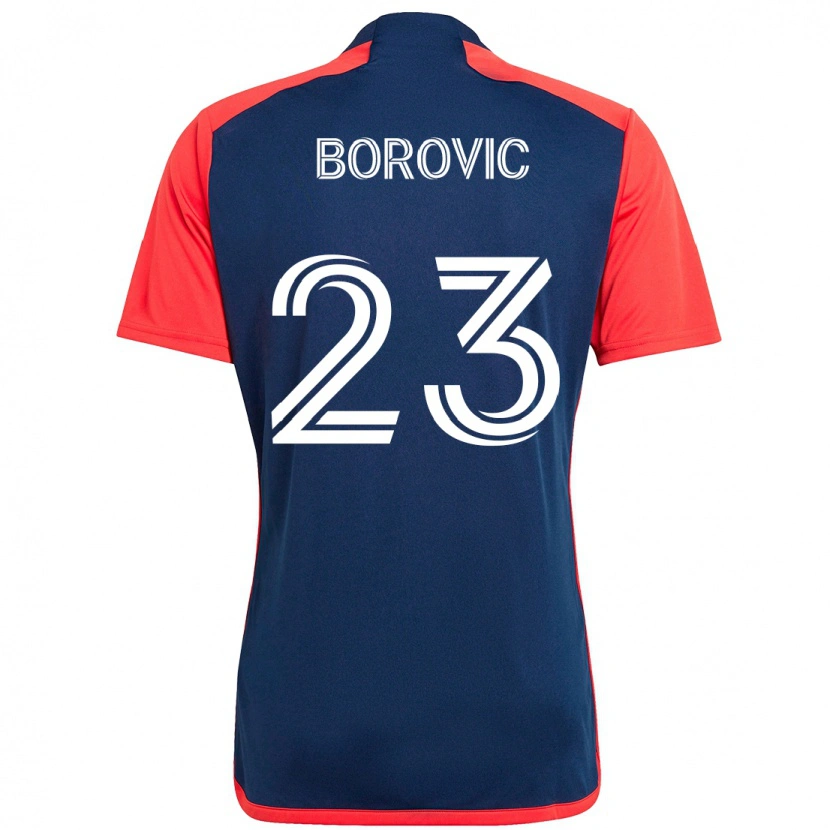 Danxen Heren Luka Borovic #23 Blauw Rood Thuisshirt Thuistenue 2025/26 T-Shirt