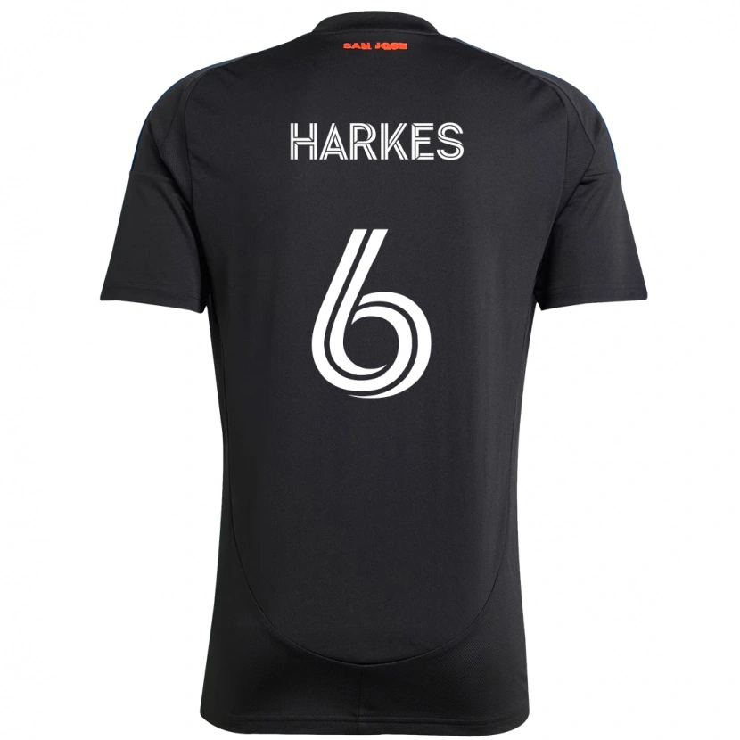 Danxen Heren Ian Harkes #6 Zwart Donkerblauw Thuisshirt Thuistenue 2025/26 T-Shirt