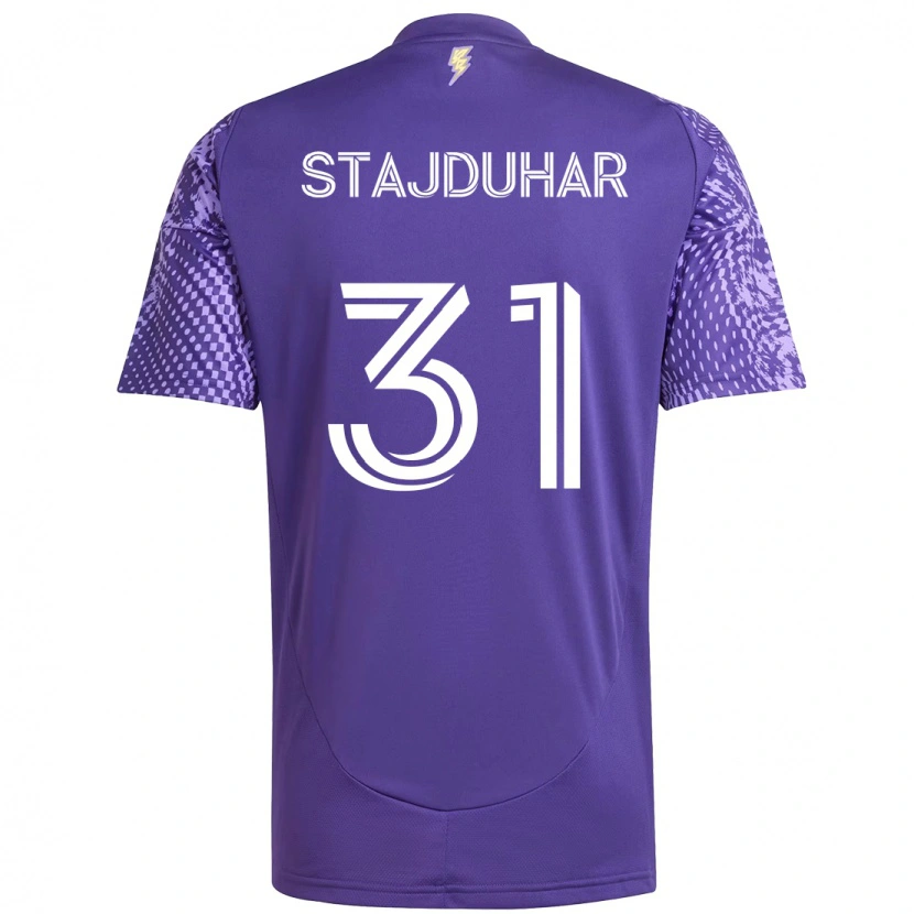 Danxen Heren Mason Stajduhar #31 Paars Wit Thuisshirt Thuistenue 2025/26 T-Shirt