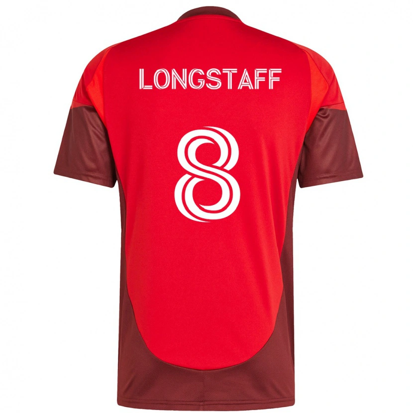 Danxen Heren Matty Longstaff #8 Rood Wit Thuisshirt Thuistenue 2025/26 T-Shirt