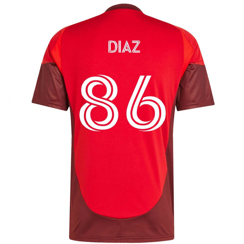 Danxen Heren Alec Díaz #86 Rood Wit Thuisshirt Thuistenue 2025/26 T-Shirt