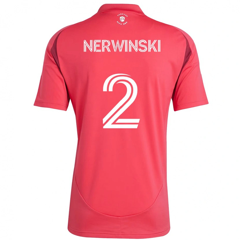 Danxen Heren Jake Nerwinski #2 Magenta Wit Thuisshirt Thuistenue 2025/26 T-Shirt