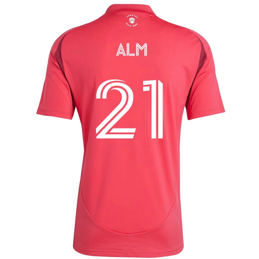 Danxen Heren Rasmus Alm #21 Magenta Wit Thuisshirt Thuistenue 2025/26 T-Shirt