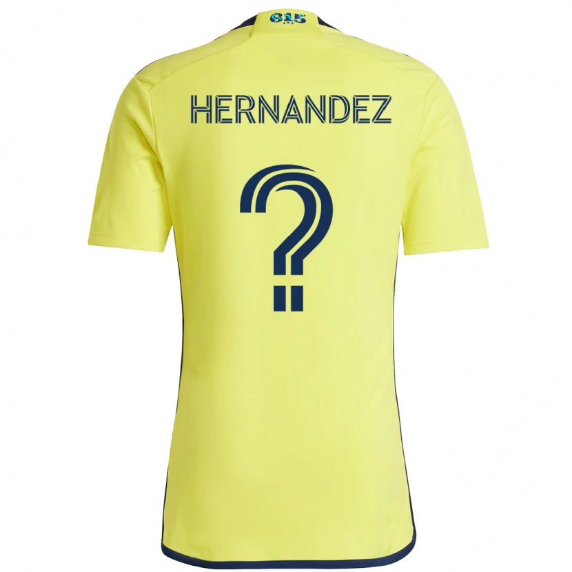 Danxen Heren Jonathan Hernández #0 Geel Marineblauw Thuisshirt Thuistenue 2025/26 T-Shirt