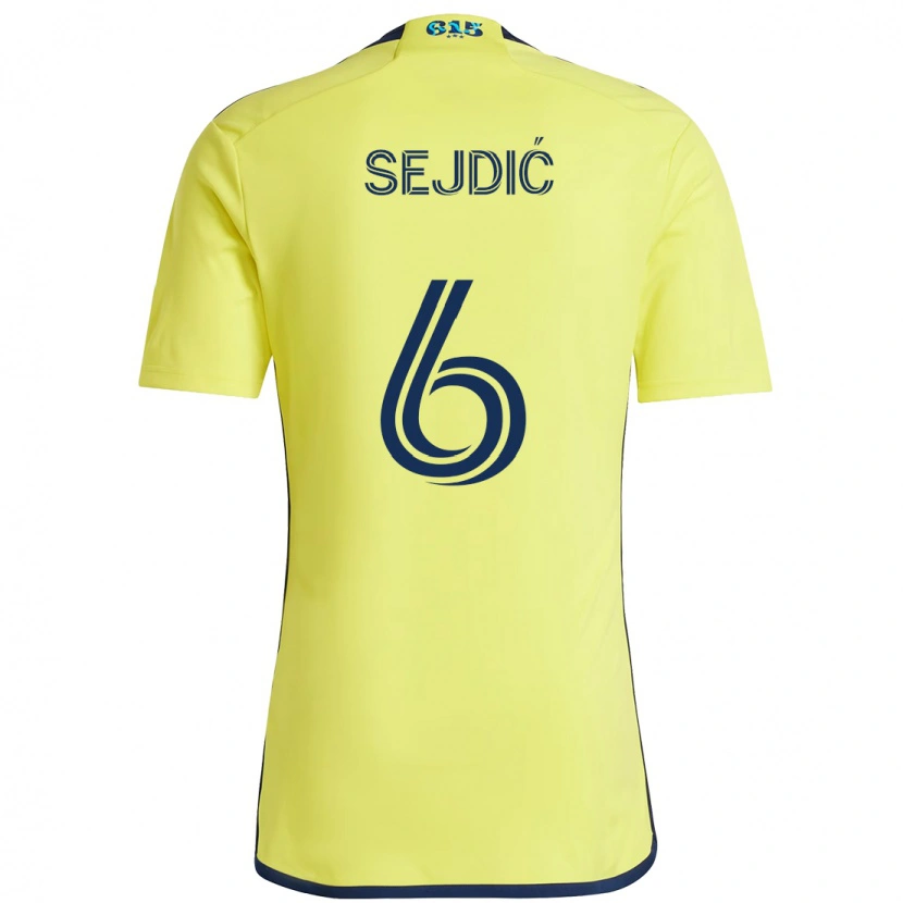 Danxen Heren Amar Sejdić #6 Geel Marineblauw Thuisshirt Thuistenue 2025/26 T-Shirt