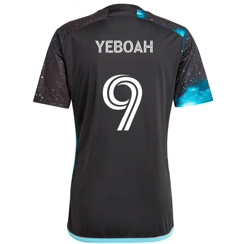 Danxen Heren Kelvin Yeboah #9 Zwart Blauw Thuisshirt Thuistenue 2025/26 T-Shirt