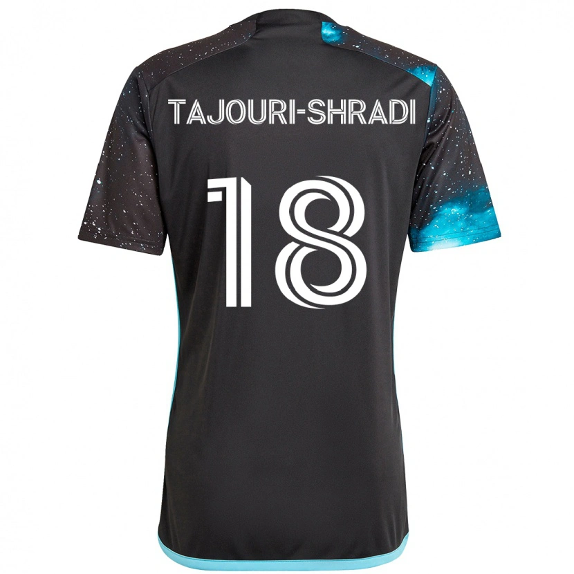 Danxen Heren Ismael Tajouri-Shradi #18 Zwart Blauw Thuisshirt Thuistenue 2025/26 T-Shirt