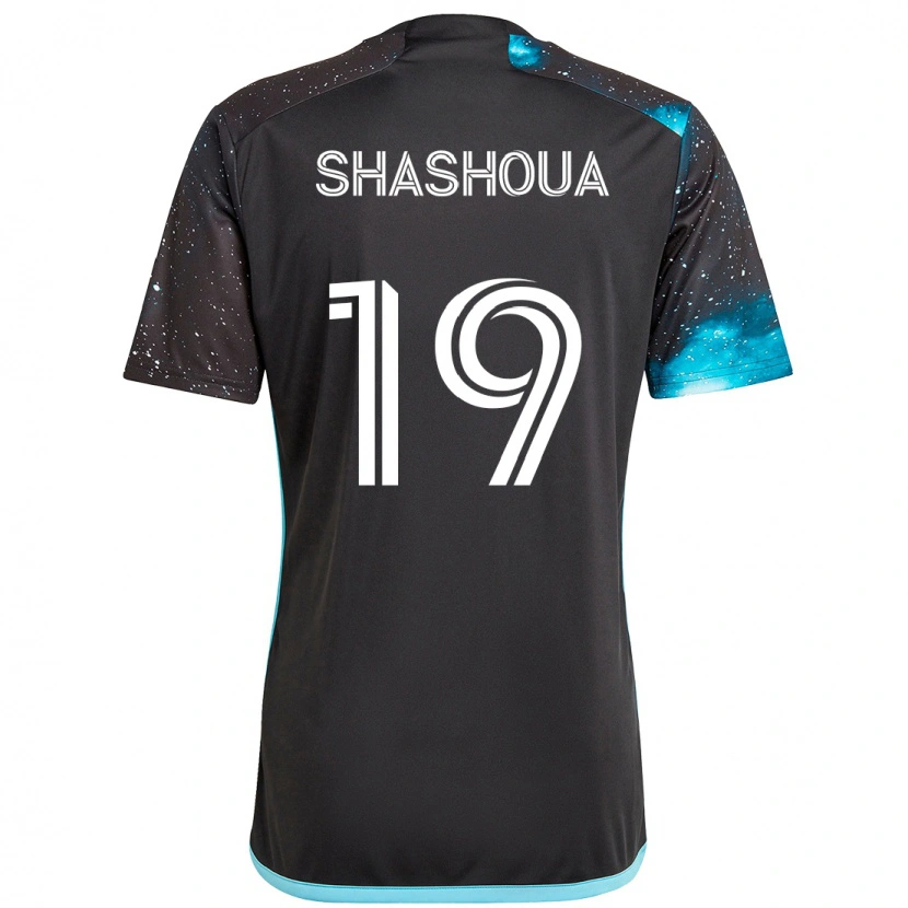 Danxen Heren Sam Shashoua #19 Zwart Blauw Thuisshirt Thuistenue 2025/26 T-Shirt